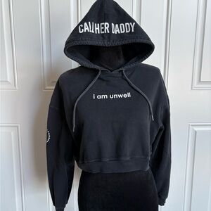 Cropped Black Hoodie Barstool Sports Call Her Daddy Women's Medium